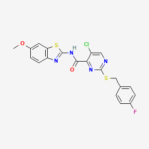 5-chloro-2-[(4-fluorobenzyl)sulfanyl]-N-(6-methoxy-1,3-benzothiazol-2-yl)pyrimidine-4-carboxamide