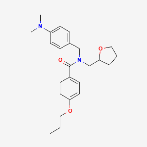 molecular formula C24H32N2O3 B11369836 N-[4-(dimethylamino)benzyl]-4-propoxy-N-(tetrahydrofuran-2-ylmethyl)benzamide 