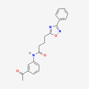 molecular formula C20H19N3O3 B11369876 N-(3-acetylphenyl)-4-(3-phenyl-1,2,4-oxadiazol-5-yl)butanamide 