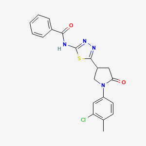 molecular formula C20H17ClN4O2S B11369914 N-{5-[1-(3-chloro-4-methylphenyl)-5-oxopyrrolidin-3-yl]-1,3,4-thiadiazol-2-yl}benzamide 