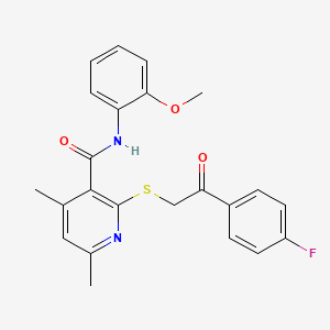 2-{[2-(4-fluorophenyl)-2-oxoethyl]sulfanyl}-N-(2-methoxyphenyl)-4,6-dimethylpyridine-3-carboxamide