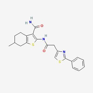 6-Methyl-2-{[(2-phenyl-1,3-thiazol-4-yl)acetyl]amino}-4,5,6,7-tetrahydro-1-benzothiophene-3-carboxamide