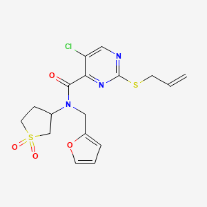 5-chloro-N-(1,1-dioxidotetrahydrothiophen-3-yl)-N-(furan-2-ylmethyl)-2-(prop-2-en-1-ylsulfanyl)pyrimidine-4-carboxamide