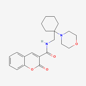 molecular formula C21H26N2O4 B11369959 N-{[1-(morpholin-4-yl)cyclohexyl]methyl}-2-oxo-2H-chromene-3-carboxamide 