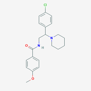 molecular formula C21H25ClN2O2 B11369962 N-[2-(4-chlorophenyl)-2-(piperidin-1-yl)ethyl]-4-methoxybenzamide 