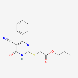 Propyl 2-[(5-cyano-6-oxo-4-phenyl-1,6-dihydropyrimidin-2-YL)sulfanyl]propanoate