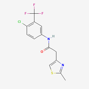 N-[4-chloro-3-(trifluoromethyl)phenyl]-2-(2-methyl-1,3-thiazol-4-yl)acetamide