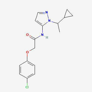 molecular formula C16H18ClN3O2 B11369972 2-(4-chlorophenoxy)-N-[1-(1-cyclopropylethyl)-1H-pyrazol-5-yl]acetamide 