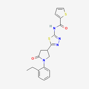 N-{5-[1-(2-ethylphenyl)-5-oxopyrrolidin-3-yl]-1,3,4-thiadiazol-2-yl}thiophene-2-carboxamide