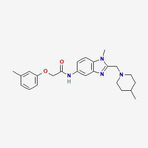 N-{1-methyl-2-[(4-methylpiperidin-1-yl)methyl]-1H-benzimidazol-5-yl}-2-(3-methylphenoxy)acetamide