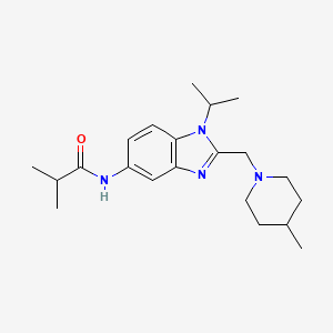 2-methyl-N-{2-[(4-methylpiperidin-1-yl)methyl]-1-(propan-2-yl)-1H-benzimidazol-5-yl}propanamide