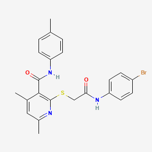 molecular formula C23H22BrN3O2S B11370017 2-({2-[(4-bromophenyl)amino]-2-oxoethyl}sulfanyl)-4,6-dimethyl-N-(4-methylphenyl)pyridine-3-carboxamide 