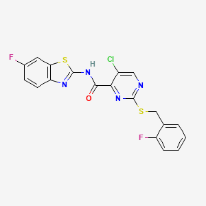 5-chloro-N-(6-fluoro-1,3-benzothiazol-2-yl)-2-[(2-fluorobenzyl)sulfanyl]pyrimidine-4-carboxamide