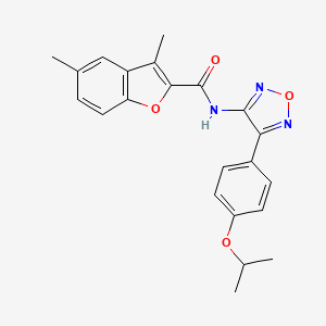 3,5-dimethyl-N-{4-[4-(propan-2-yloxy)phenyl]-1,2,5-oxadiazol-3-yl}-1-benzofuran-2-carboxamide