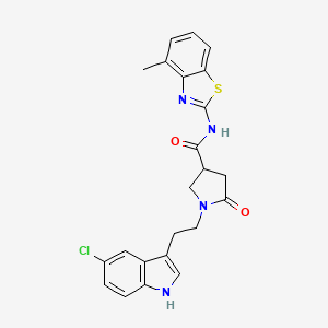 molecular formula C23H21ClN4O2S B11370036 1-[2-(5-chloro-1H-indol-3-yl)ethyl]-N-(4-methyl-1,3-benzothiazol-2-yl)-5-oxopyrrolidine-3-carboxamide 