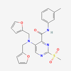 5-[bis(furan-2-ylmethyl)amino]-N-(3-methylphenyl)-2-(methylsulfonyl)pyrimidine-4-carboxamide