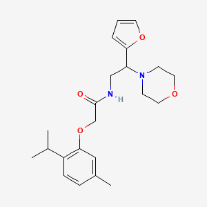 N-[2-(furan-2-yl)-2-(morpholin-4-yl)ethyl]-2-[5-methyl-2-(propan-2-yl)phenoxy]acetamide