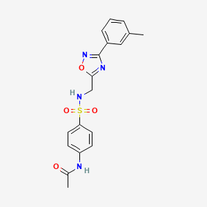 N-[4-[[3-(3-methylphenyl)-1,2,4-oxadiazol-5-yl]methylsulfamoyl]phenyl]acetamide