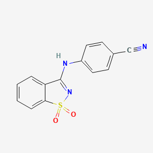 molecular formula C14H9N3O2S B11370141 4-[(1,1-Dioxido-1,2-benzothiazol-3-yl)amino]benzonitrile 