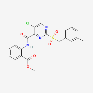 molecular formula C21H18ClN3O5S B11370148 Methyl 2-[({5-chloro-2-[(3-methylbenzyl)sulfonyl]pyrimidin-4-yl}carbonyl)amino]benzoate 