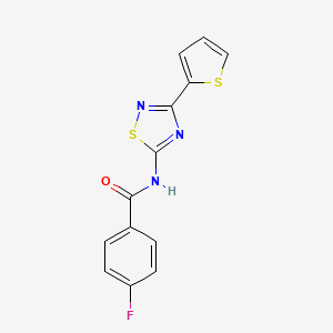 4-fluoro-N-[3-(thiophen-2-yl)-1,2,4-thiadiazol-5-yl]benzamide