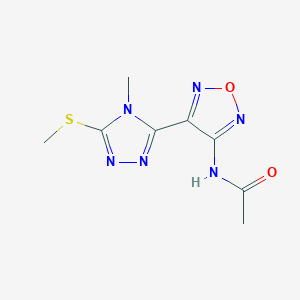 molecular formula C8H10N6O2S B11370165 N-{4-[4-methyl-5-(methylsulfanyl)-4H-1,2,4-triazol-3-yl]-1,2,5-oxadiazol-3-yl}acetamide 