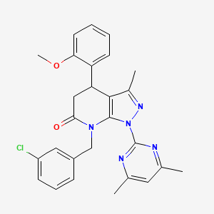 7-[(3-Chlorophenyl)methyl]-1-(4,6-dimethylpyrimidin-2-YL)-4-(2-methoxyphenyl)-3-methyl-1H,4H,5H,6H,7H-pyrazolo[3,4-B]pyridin-6-one