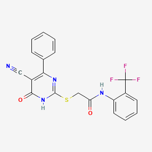 2-[(5-Cyano-6-oxo-4-phenyl-1,6-dihydropyrimidin-2-YL)sulfanyl]-N-[2-(trifluoromethyl)phenyl]acetamide