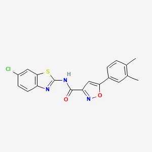 molecular formula C19H14ClN3O2S B11370204 N-(6-chloro-1,3-benzothiazol-2-yl)-5-(3,4-dimethylphenyl)-1,2-oxazole-3-carboxamide 