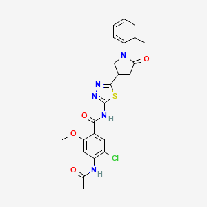 4-(acetylamino)-5-chloro-2-methoxy-N-{5-[1-(2-methylphenyl)-5-oxopyrrolidin-3-yl]-1,3,4-thiadiazol-2-yl}benzamide