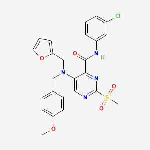 N-(3-chlorophenyl)-5-[(furan-2-ylmethyl)(4-methoxybenzyl)amino]-2-(methylsulfonyl)pyrimidine-4-carboxamide