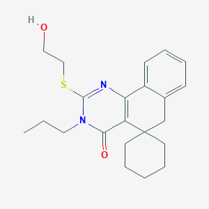 2-[(2-hydroxyethyl)sulfanyl]-3-propyl-3H-spiro[benzo[h]quinazoline-5,1'-cyclohexan]-4(6H)-one