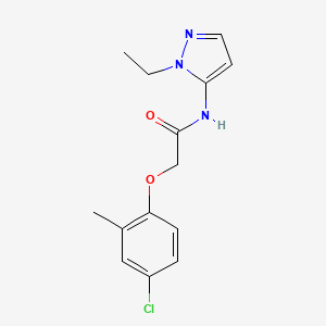 molecular formula C14H16ClN3O2 B11370247 2-(4-chloro-2-methylphenoxy)-N-(1-ethyl-1H-pyrazol-5-yl)acetamide 