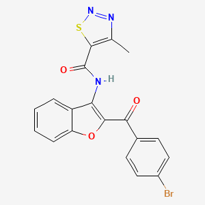 molecular formula C19H12BrN3O3S B11370283 N-[2-(4-bromobenzoyl)-1-benzofuran-3-yl]-4-methyl-1,2,3-thiadiazole-5-carboxamide 