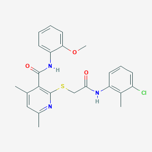 2-({2-[(3-chloro-2-methylphenyl)amino]-2-oxoethyl}sulfanyl)-N-(2-methoxyphenyl)-4,6-dimethylpyridine-3-carboxamide