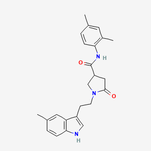 molecular formula C24H27N3O2 B11370296 N-(2,4-dimethylphenyl)-1-[2-(5-methyl-1H-indol-3-yl)ethyl]-5-oxopyrrolidine-3-carboxamide 