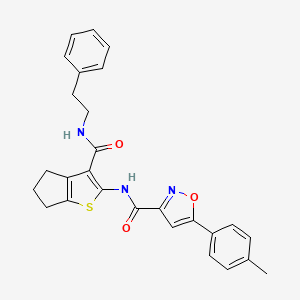 5-(4-methylphenyl)-N-{3-[(2-phenylethyl)carbamoyl]-5,6-dihydro-4H-cyclopenta[b]thiophen-2-yl}-1,2-oxazole-3-carboxamide