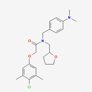 molecular formula C24H31ClN2O3 B11370320 2-(4-chloro-3,5-dimethylphenoxy)-N-[4-(dimethylamino)benzyl]-N-(tetrahydrofuran-2-ylmethyl)acetamide 