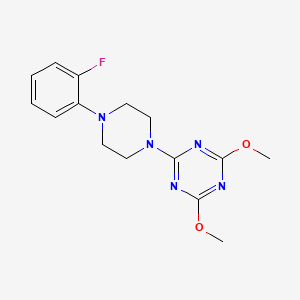 molecular formula C15H18FN5O2 B11370341 2-[4-(2-Fluorophenyl)piperazin-1-yl]-4,6-dimethoxy-1,3,5-triazine 