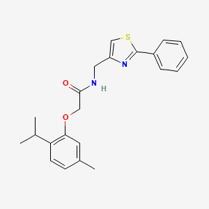 molecular formula C22H24N2O2S B11370373 2-[5-methyl-2-(propan-2-yl)phenoxy]-N-[(2-phenyl-1,3-thiazol-4-yl)methyl]acetamide 