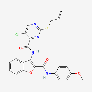 5-chloro-N-{2-[(4-methoxyphenyl)carbamoyl]-1-benzofuran-3-yl}-2-(prop-2-en-1-ylsulfanyl)pyrimidine-4-carboxamide