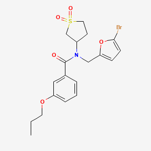 molecular formula C19H22BrNO5S B11370390 N-[(5-bromofuran-2-yl)methyl]-N-(1,1-dioxidotetrahydrothiophen-3-yl)-3-propoxybenzamide 