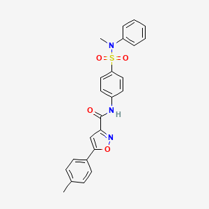 molecular formula C24H21N3O4S B11370398 5-(4-methylphenyl)-N-{4-[methyl(phenyl)sulfamoyl]phenyl}-1,2-oxazole-3-carboxamide 