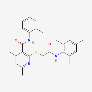 4,6-dimethyl-N-(2-methylphenyl)-2-({2-oxo-2-[(2,4,6-trimethylphenyl)amino]ethyl}sulfanyl)pyridine-3-carboxamide