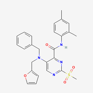 molecular formula C26H26N4O4S B11370412 5-[benzyl(furan-2-ylmethyl)amino]-N-(2,4-dimethylphenyl)-2-(methylsulfonyl)pyrimidine-4-carboxamide 