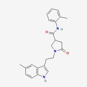 molecular formula C23H25N3O2 B11370476 1-[2-(5-methyl-1H-indol-3-yl)ethyl]-N-(2-methylphenyl)-5-oxopyrrolidine-3-carboxamide 