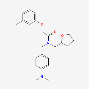 molecular formula C23H30N2O3 B11370487 N-[4-(dimethylamino)benzyl]-2-(3-methylphenoxy)-N-(tetrahydrofuran-2-ylmethyl)acetamide 