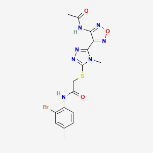 2-({5-[4-(acetylamino)-1,2,5-oxadiazol-3-yl]-4-methyl-4H-1,2,4-triazol-3-yl}sulfanyl)-N-(2-bromo-4-methylphenyl)acetamide