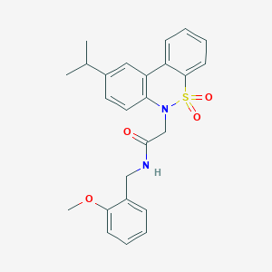 2-(9-isopropyl-5,5-dioxido-6H-dibenzo[c,e][1,2]thiazin-6-yl)-N-(2-methoxybenzyl)acetamide