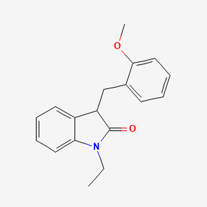 molecular formula C18H19NO2 B11370545 1-ethyl-3-(2-methoxybenzyl)-1,3-dihydro-2H-indol-2-one 